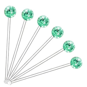 Disco Ball Drink Stirrers Party Decorations