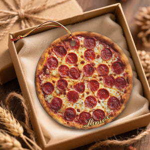 Personalized Funny Pizza Christmas Ornament โ Stocking Stuffer For Pizza Lovers & Kitchen Decor