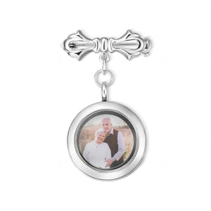 Personalized Photo Wedding Lapel Pin, Bridal Bouquet Charm Pendant