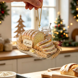 Personalized a Loaf of Potato Flake Sourdough Bread Ornament, Baking Lovers Christmas Gift