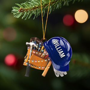 Personalized Ironworker Acrylic Christmas Ornament, Gift For Iron Worker