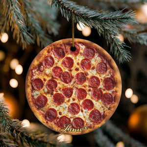 Personalized Funny Pizza Christmas Ornament โ Stocking Stuffer For Pizza Lovers & Kitchen Decor