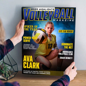 Personalized Volleyball Magazine Cover, Custom Sport Magazine Cover, Volleyball Player Gift, Unique Gifts for Volleyball Players, Volleyball Gifts