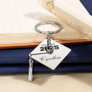 Class of 2025 Personalized Name Bachelor Cap Keychain, Bag Accessory