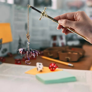 New Chapter Personalized Name Fantasy Dragon Sword Bookmark, Fourth Wing Dragon Bookmark