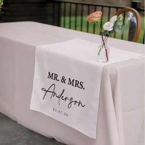Wedding Table Runner, Personalized Last Name Sign, Custom Wedding Banner, Sweetheart Table Decor, Wedding Reception Gift