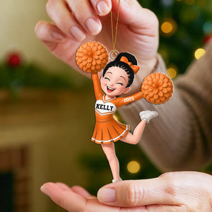 Personalized Cheerleader Girl Acrylic Ornament, Christmas Gift for Daughter, for Granddaughter