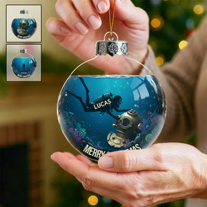 Diving Home For Christmas Personalized Scuba Diving Ornament