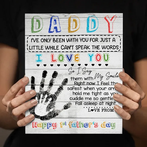 Daddy I Love You Happy 1st Father's Day - Gift for Dad Personalized Canvas