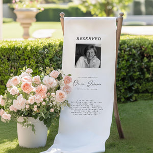 In Loving Memory From Heaven - Personalized Memorial Wedding Chair Sign Banner Reserved for Loved Ones