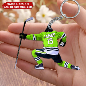 Personalized Hockey Keychain For Hockey Players