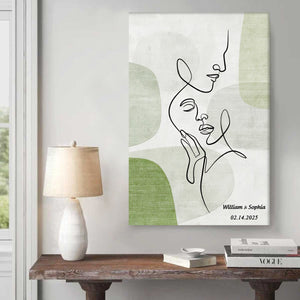 Sentimental Line Couple Art Personalized Canvas