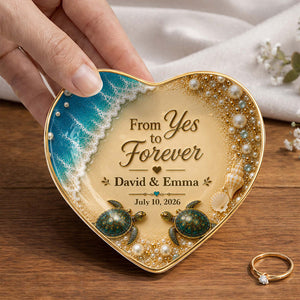 "From Yes To Forever" โ Personalized Jewelry Dish | Gift For Couples
