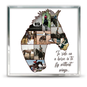 Horse Collage Photo Personalized Acrylic Plaque Gift For Horse Riders, Horse Lover