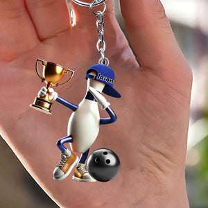 Personalized Bowling Acrylic Keychain For Bowling Lover