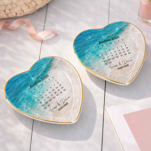 Personalized "Married" Jewelry Dish – Gift For Couples
