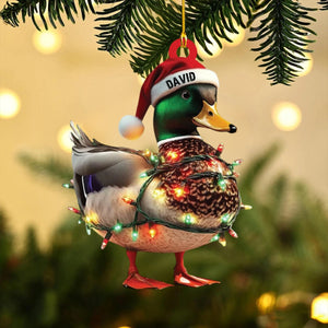 Personalized Duck Hunting Custom Name Acrylic Ornament Christmas Gift for Hunter