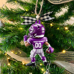 Personalized American Football Christmas Ornament: Custom Player Uniform Acrylic Ornament