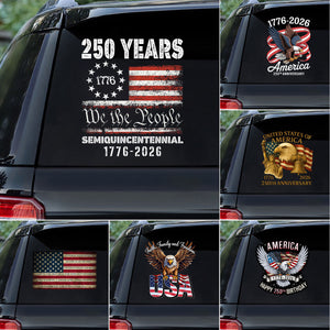 Personalized Faith, Family & Freedom America 250 Years Car Window Decal Sticker