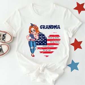 Sweetheart Grandkids Grandma - 4th Of July Independence Day - Personalized T-shirt