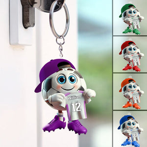 Personalized Customized Name Football Acrylic Keychain