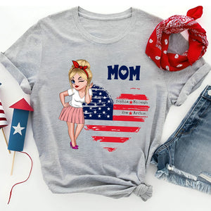 Sweetheart Grandkids Grandma - 4th Of July Independence Day - Personalized T-shirt