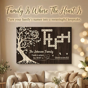 Family is Where the Heart is - Personalized Poster - Sentimental Gift for Loved Ones