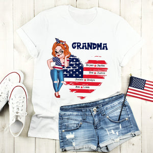 Sweetheart Grandkids Grandma - 4th Of July Independence Day - Personalized T-shirt