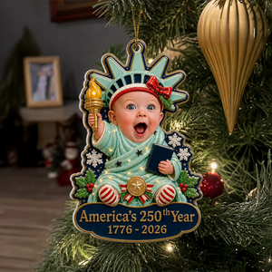 "Liberty Baby" โ Personalized Acrylic Ornament | Patriotic Baby Keepsake Gift