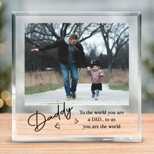 Father's Day Gift For Daddy – Personalized Acrylic Block With Custom Photo From Kids
