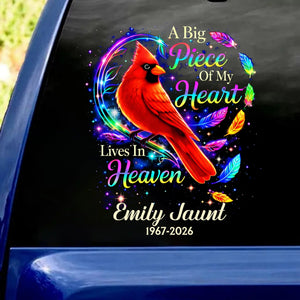 Memorial Gift For Loss Of Loved One โ Personalized Cardinal Decal "Forever Loved โ My Guardian Angel"