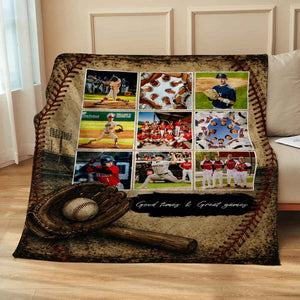 Custom Baseball Photo Blanket – Personalized Gift For Son & Baseball Players | Team Senior Gift
