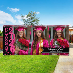 Congratulations Class Of 2026 - Graduation Banner - Unique Graduation Gift - Personalized Door Banner