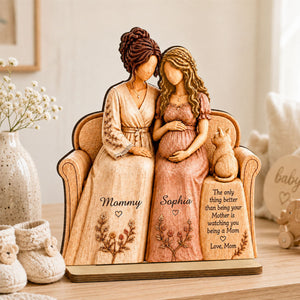 "Watching You Be A Mom, My Daughter" โ Personalized Wooden Plaque | Gift For New Mom & Daughter