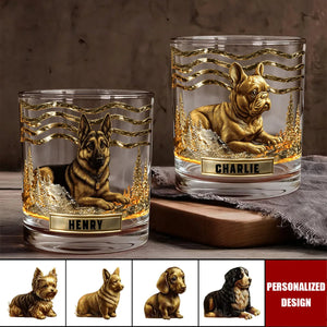 Personalized Whiskey Glass With Dog Design โ A Unique Gift For Dog Lovers And Whiskey Drinkers
