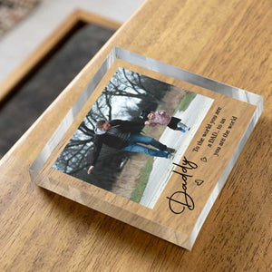 Father's Day Gift For Daddy – Personalized Acrylic Block With Custom Photo From Kids