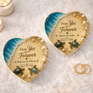 "From Yes To Forever" โ Personalized Jewelry Dish | Gift For Couples