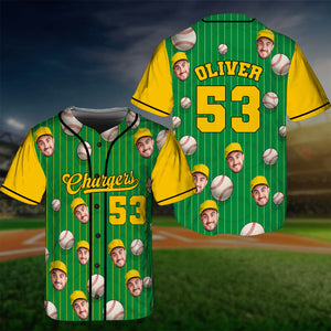 Custom Photo Baseball Jersey โ Personalized Sport Lovers Shirt With Team Name