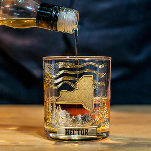 Personalized "The State Pride" Whiskey Glass โ Luxury Patriotic Gift