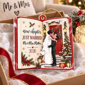 "Just Married โ New Chapter, New Memories" โ Personalized Acrylic Ornament | Christmas Tree Keepsake For Couples