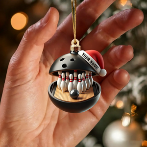 Personalized Bowling Lover Christmas Acrylic Ornament