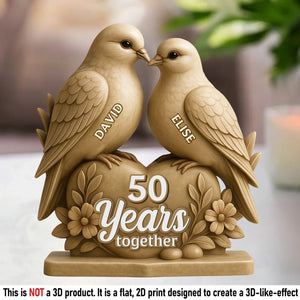 Together Through Every Year - Couple Personalized Custom Shaped Acrylic Plaque Gift For Husband Wife