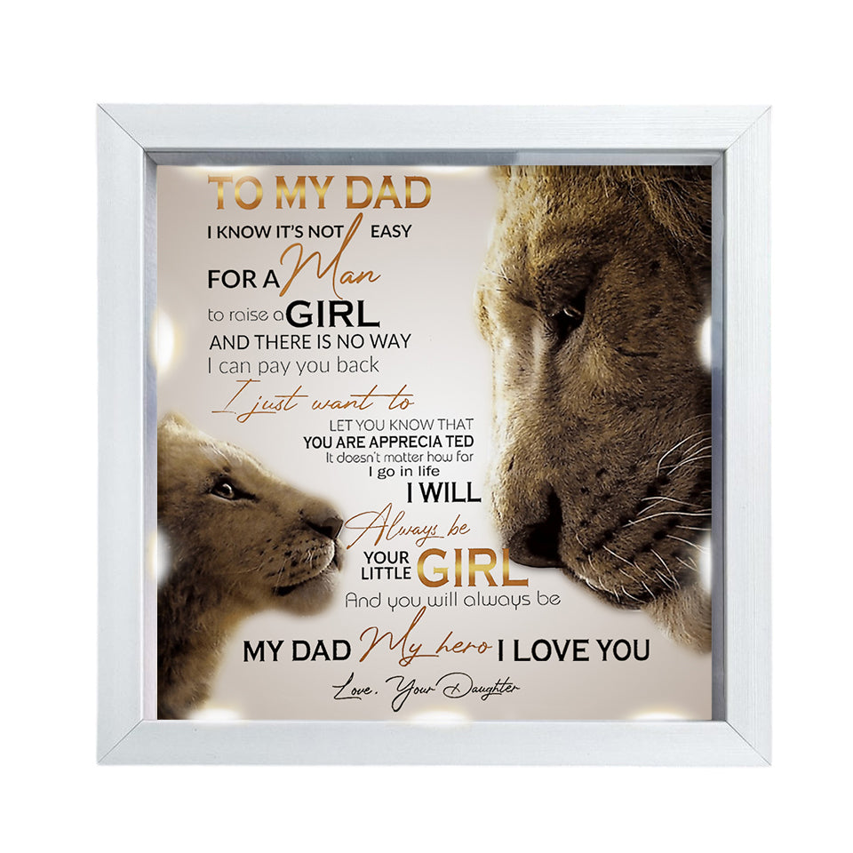Personalized Light Shadow Box-You Will Always Be My Dad My Hero