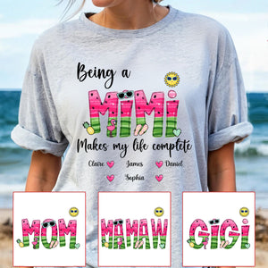 Custom Being A Mimi Makes My Life Complete Watermelon T-Shirt
