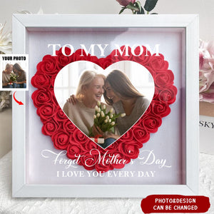 Personalized I Love You Every Day Flower Shadow Box Gift for Mom