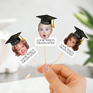 Custom Vintage Childhood Photo Graduation Party Gifts - Personalized Cupcake Toppers