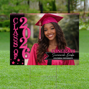 Class of 2026 Lawn Sign – Personalized Graduation Yard Decoration