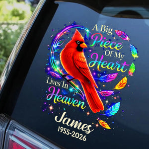 Memorial Gift For Loss Of Loved One โ Personalized Cardinal Decal "Forever Loved โ My Guardian Angel"