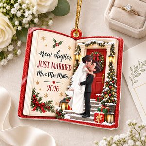 "Just Married โ New Chapter, New Memories" โ Personalized Acrylic Ornament | Christmas Tree Keepsake For Couples