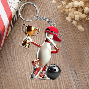 Personalized Bowling Acrylic Keychain For Bowling Lover